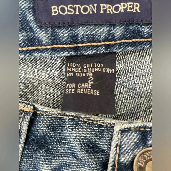 Boston Proper Capri Slit Hem Jeans 100% Cotton Size 2 - Picture 5 of 13